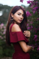 Racelle Cold Shoulder Jumpsuit in Wine Red