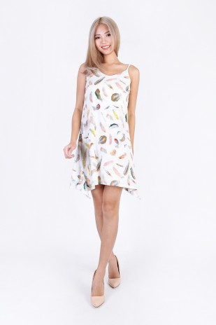 Ree Printed Dress in White