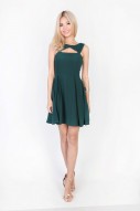 Shannae Cut Out Dress in Forest Green