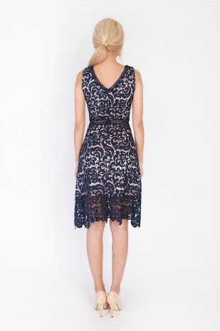 Janella Corchet Dress in Navy