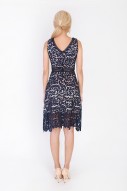 Janella Corchet Dress in Navy