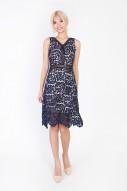Janella Corchet Dress in Navy