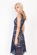 Janella Corchet Dress in Navy