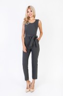 Odyn Tie Jumpsuit in Heather Grey