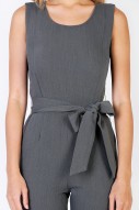 Odyn Tie Jumpsuit in Heather Grey