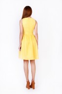 Rin Floral Embroidered Dress in Yellow
