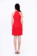 Luca Embroidery Shift Dress in Red