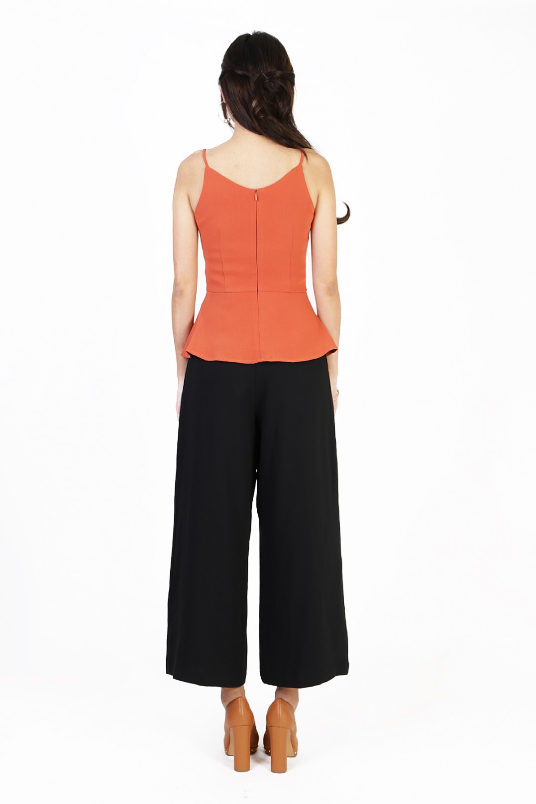 orange peplum top