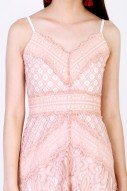 Alira Lace Dress in Nude Pink