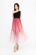 Rietta Ombre Toga Dress in Black-Rose