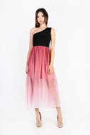 Rietta Ombre Toga Dress in Black-Rose