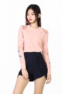 Thames Embroidered Sweater in Pink