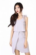 Kennedy Ribbon Dress in Lilac Grey