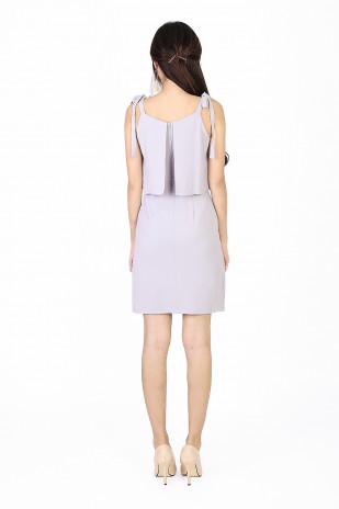 Kennedy Ribbon Dress in Lilac Grey