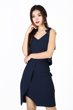Kennedy Ribbon Dress in Navy