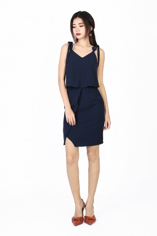 Kennedy Ribbon Dress in Navy