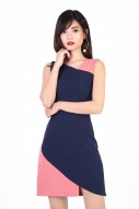 Charlie Colourblock Dress in Navy