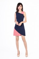 Charlie Colourblock Dress in Navy