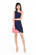 Charlie Colourblock Dress in Navy