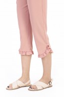 Blythe Ruffle Pants in Nude Pink