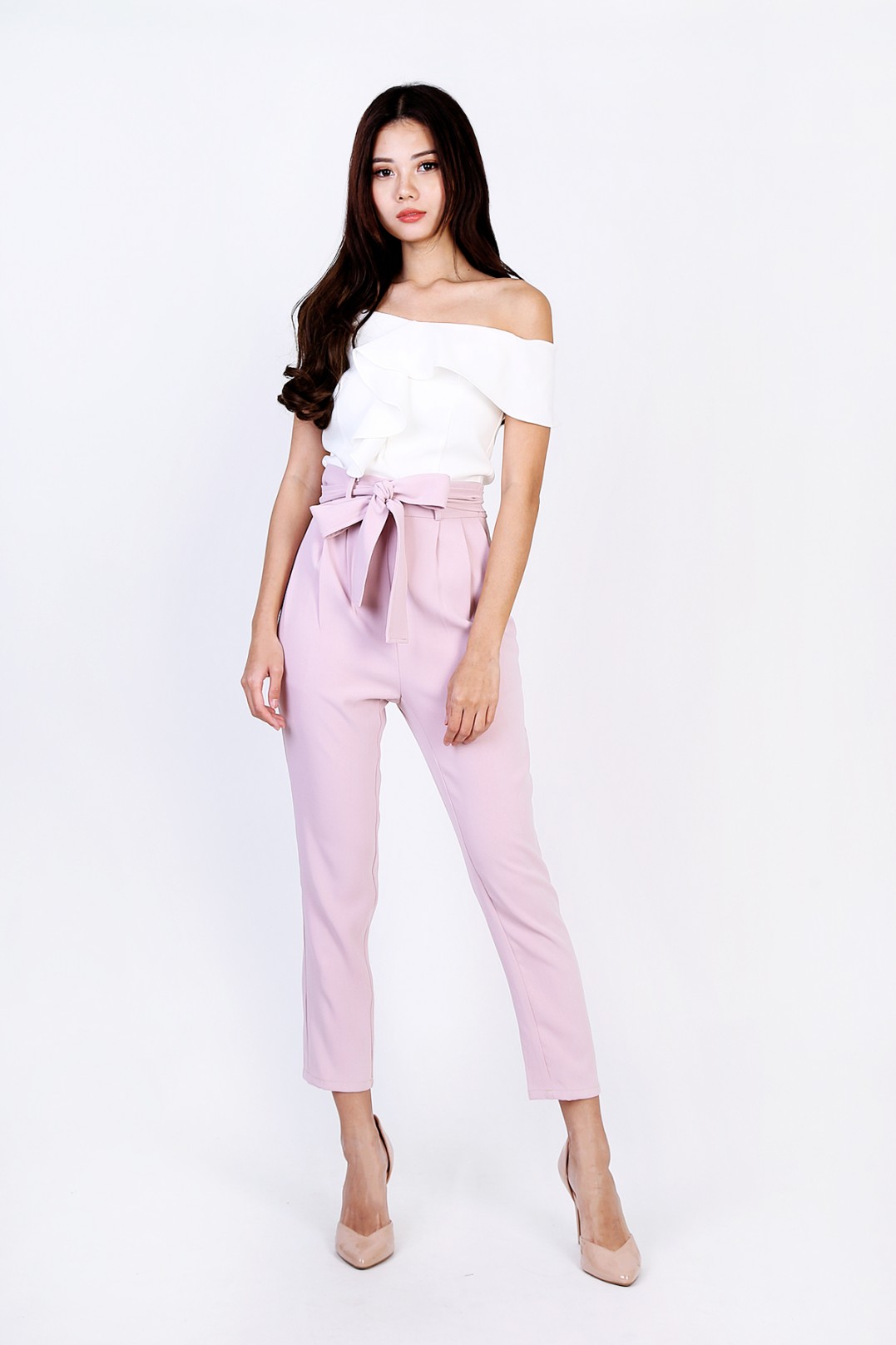 high waist ribbon pants