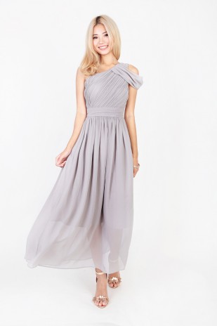RESTOCK: Keyers Drape Toga Dress in Grey