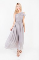 RESTOCK: Keyers Drape Toga Dress in Grey