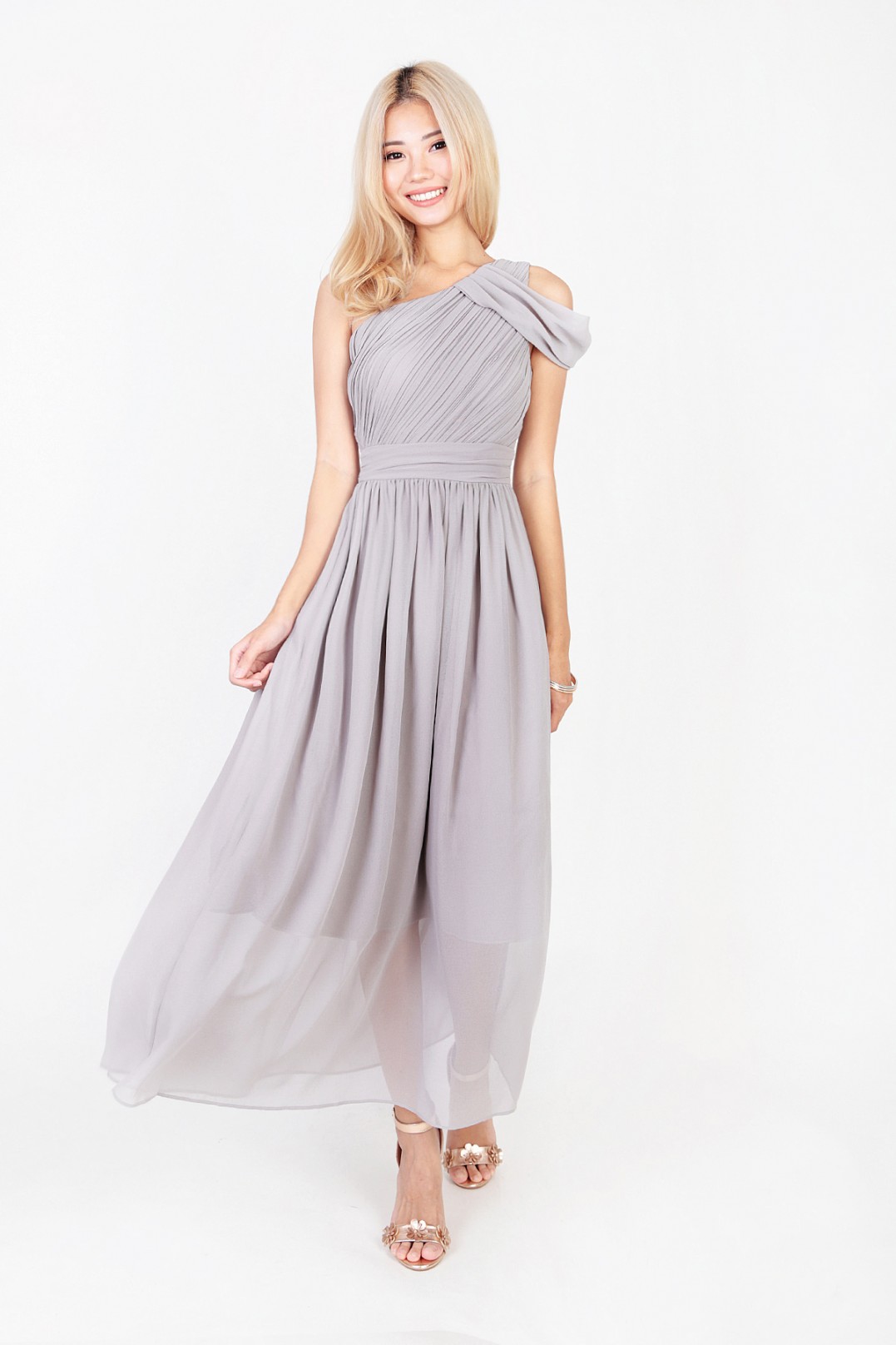 Restock Keyers Drape Toga Dress In Grey Mgp