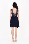 Maldera Crochet Dress in Navy