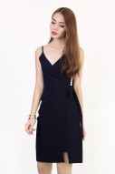 Yulissa Wrap Dress in Navy