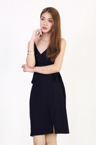 Yulissa Wrap Dress in Navy