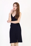 Yulissa Wrap Dress in Navy