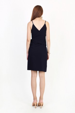 Yulissa Wrap Dress in Navy