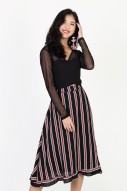 Carra Stripes Skirt in Black