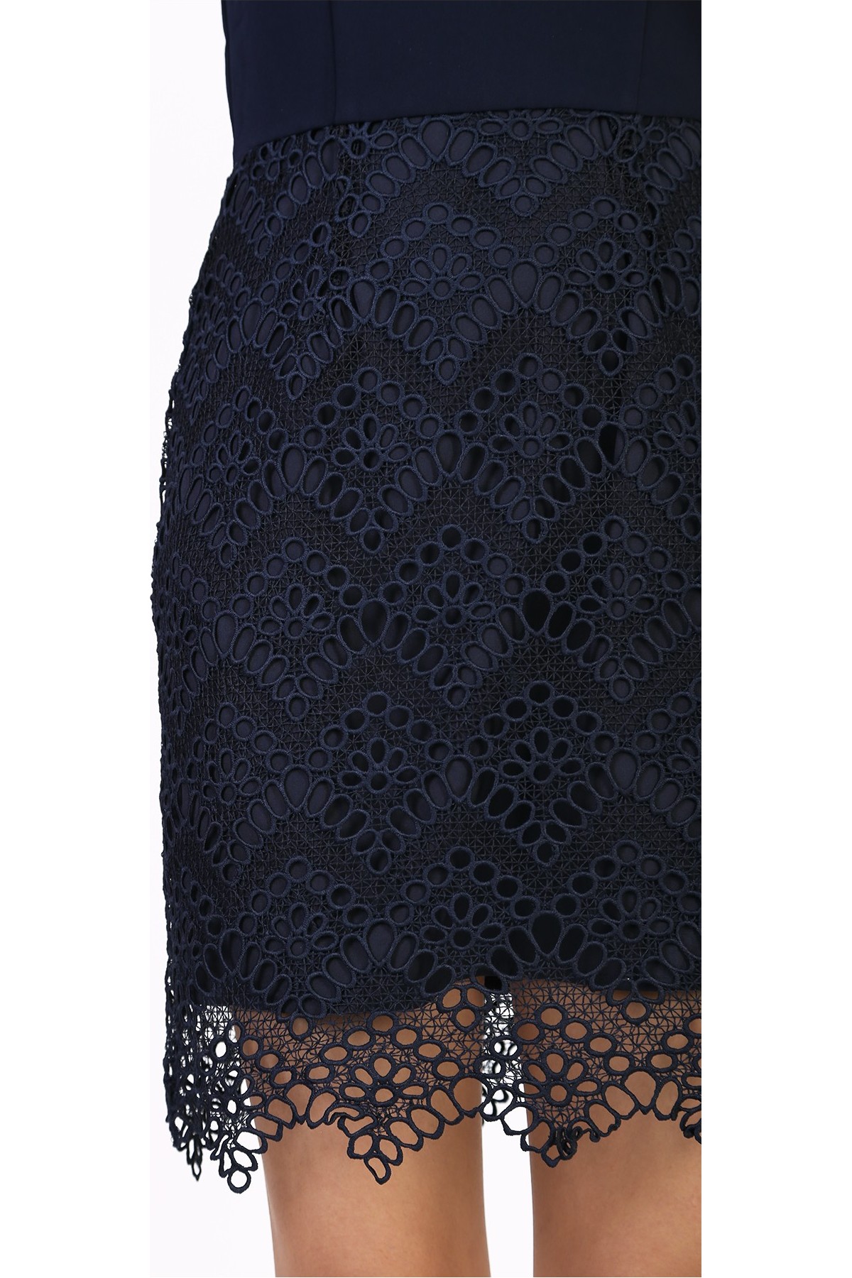 Bettina Eyelet Dress in Navy