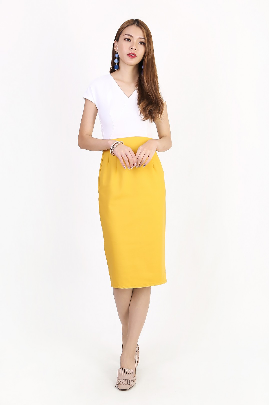 Yellow Colorblock Dress