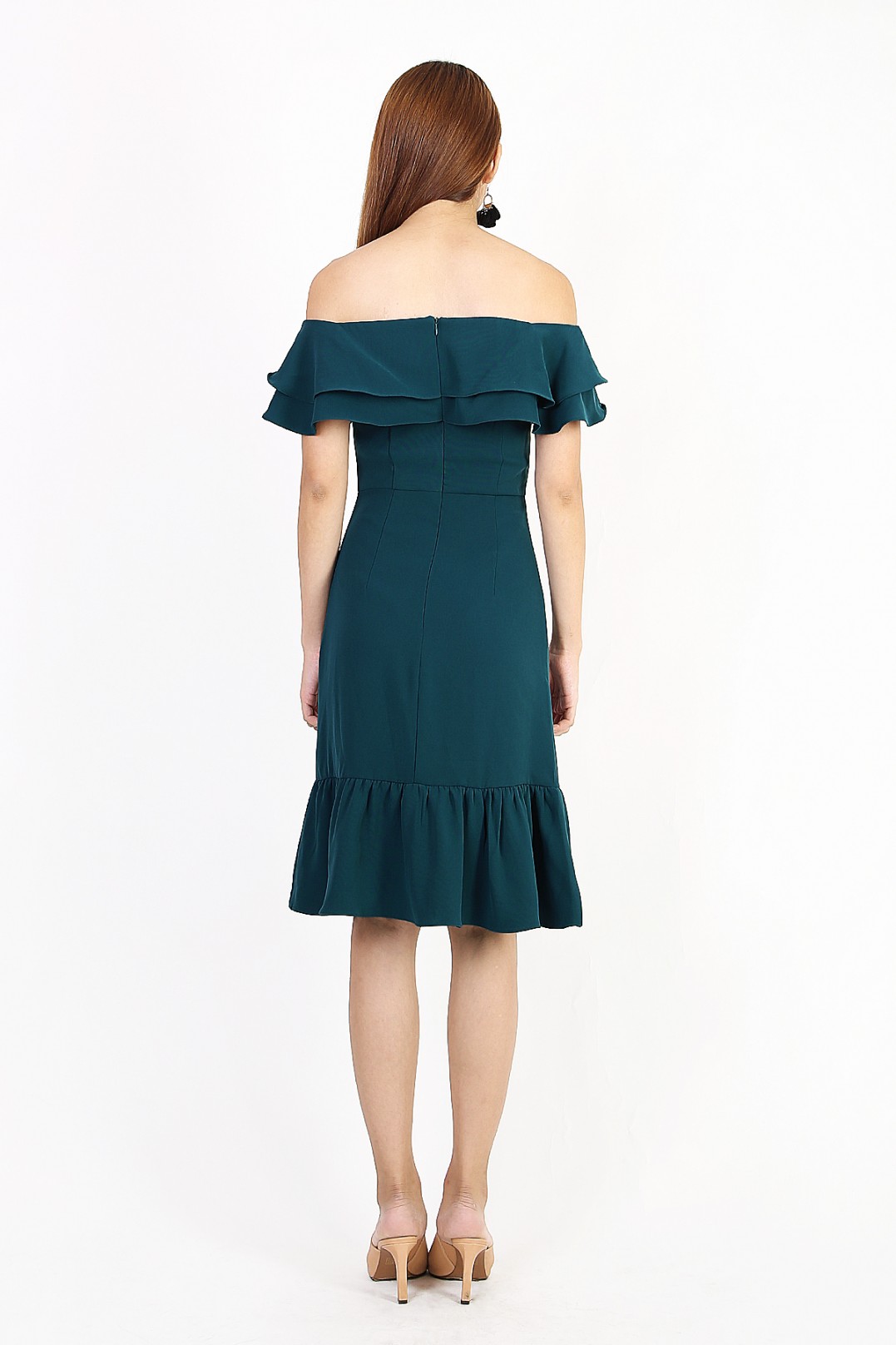 Rheya Off Shoulder Dress in Teal - MGP
