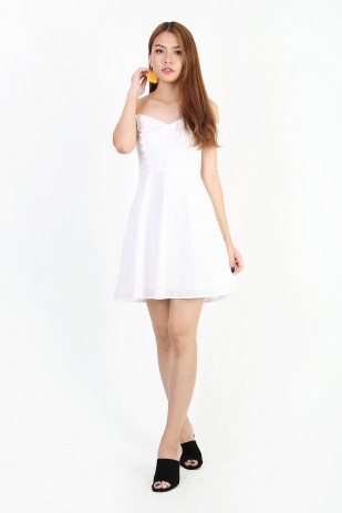 Chrissy Eyelet Dress in White