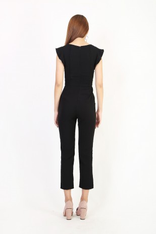 Natalia Flutter Jumpsuit in Black