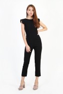 Natalia Flutter Jumpsuit in Black