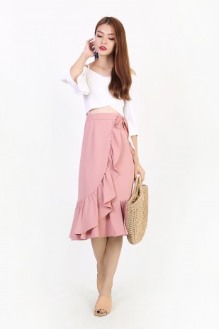 Betta Midi Skirt in Pink