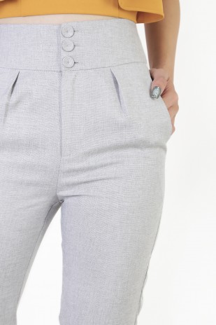 Ida High Waist Pants in Light Grey