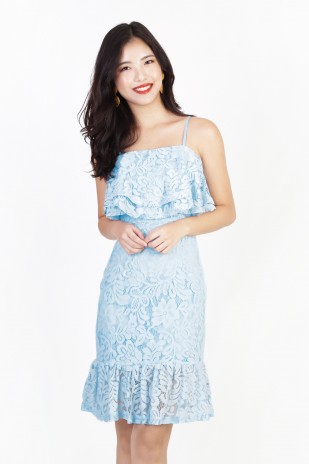 Hillsdale Crochet Dress in Sky Blue