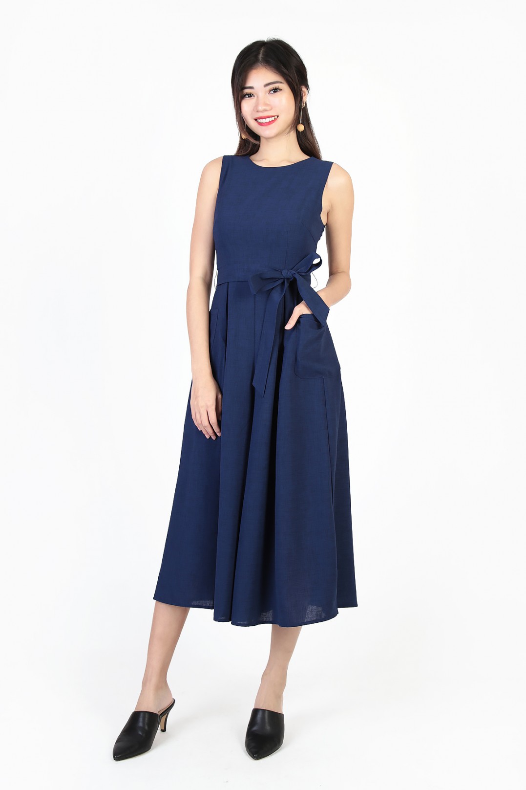 navy blue culotte jumpsuit