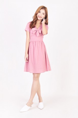 Millie Polka Dot Dress in Pink