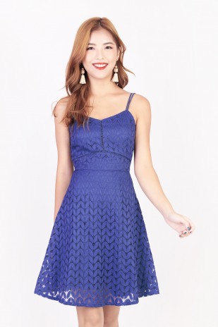 Lainey Crochet Dress in Periwinkle Blue