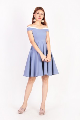 Viana Colourblock Dress in Periwinkle Blue