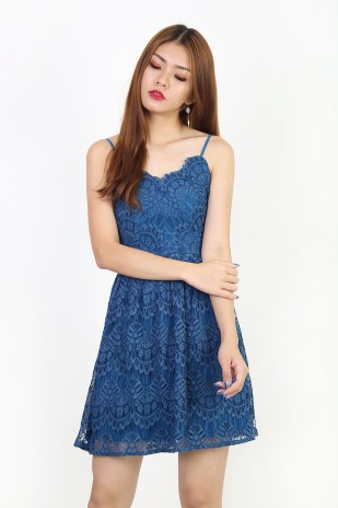 RESTOCK: Robina Lace Dress in Blue