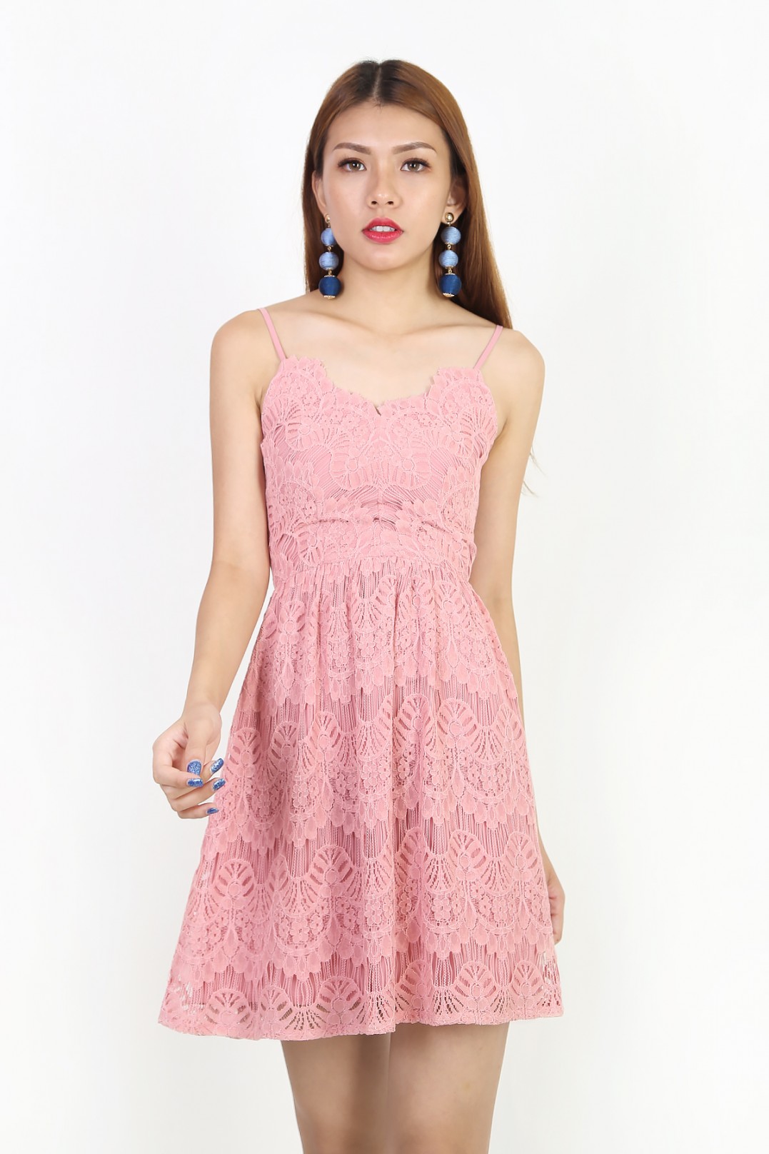 RESTOCK Robina  Lace Dress  in Pink MGP