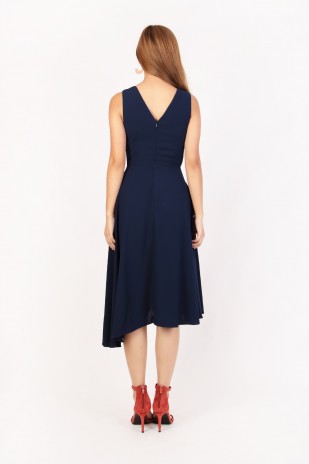 Athalia Overlay Dress in Navy
